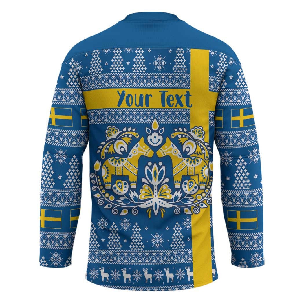 Sweden Christmas Personalized Hockey Jersey Dala Horse God Jul LT18