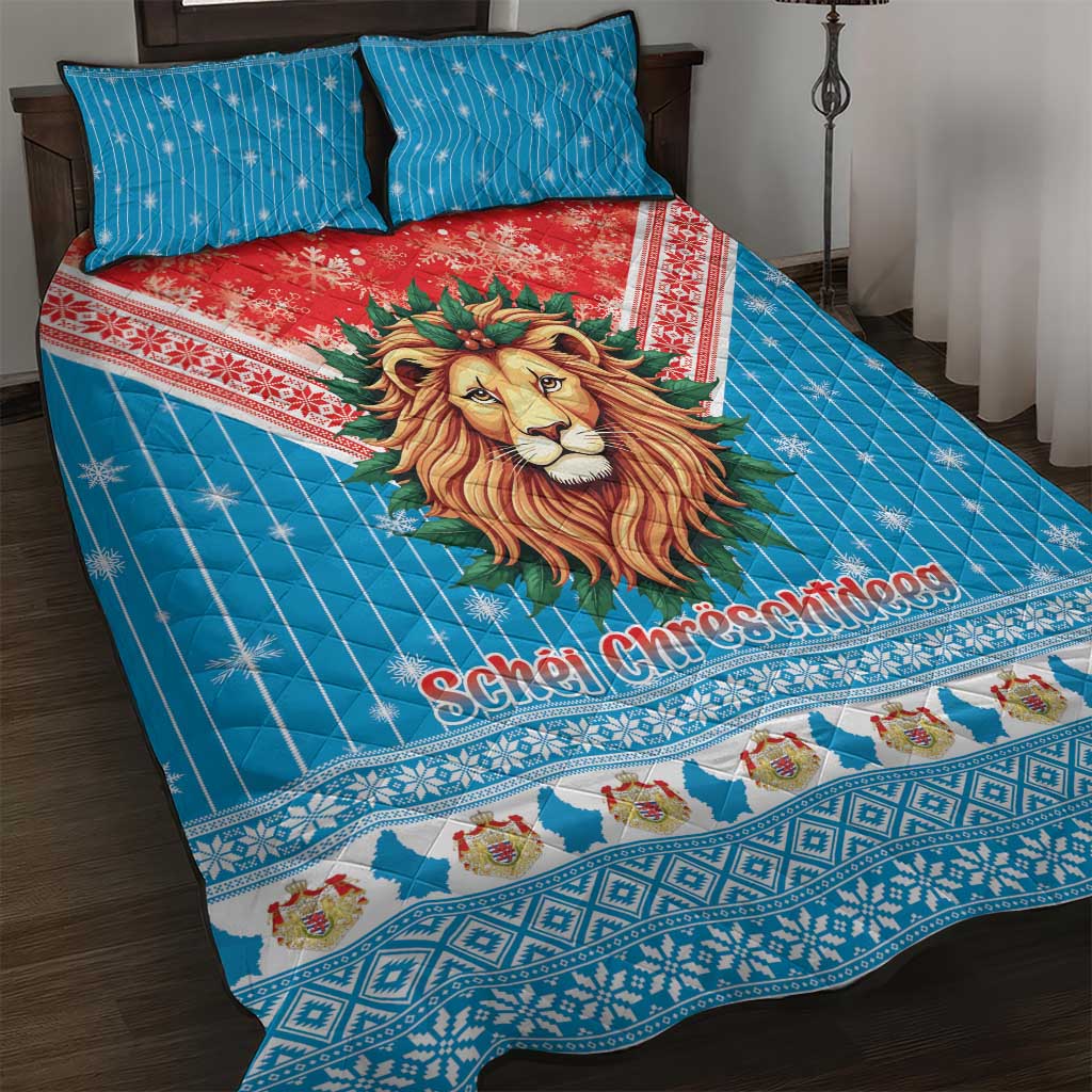 Luxembourg Christmas Quilt Bed Set Schei Chreschtdeeg Xmas Pattern LT18