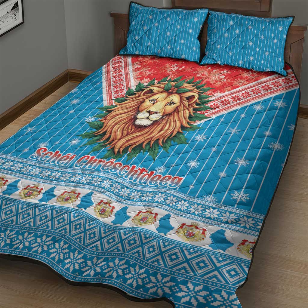 Luxembourg Christmas Quilt Bed Set Schei Chreschtdeeg Xmas Pattern LT18