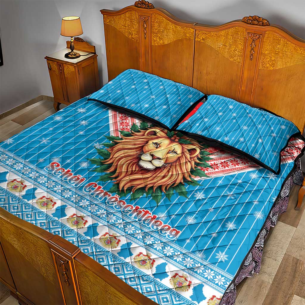 Luxembourg Christmas Quilt Bed Set Schei Chreschtdeeg Xmas Pattern LT18
