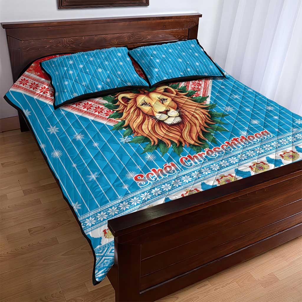 Luxembourg Christmas Quilt Bed Set Schei Chreschtdeeg Xmas Pattern LT18