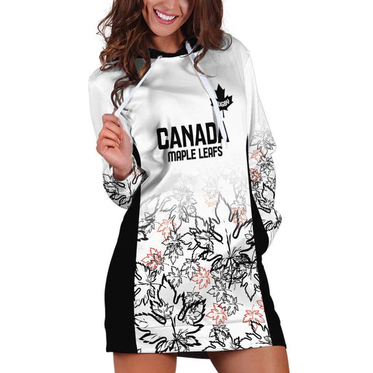 Canada Rugby Custom Hoodie Dress Maple Leafs Go Champion LT18
