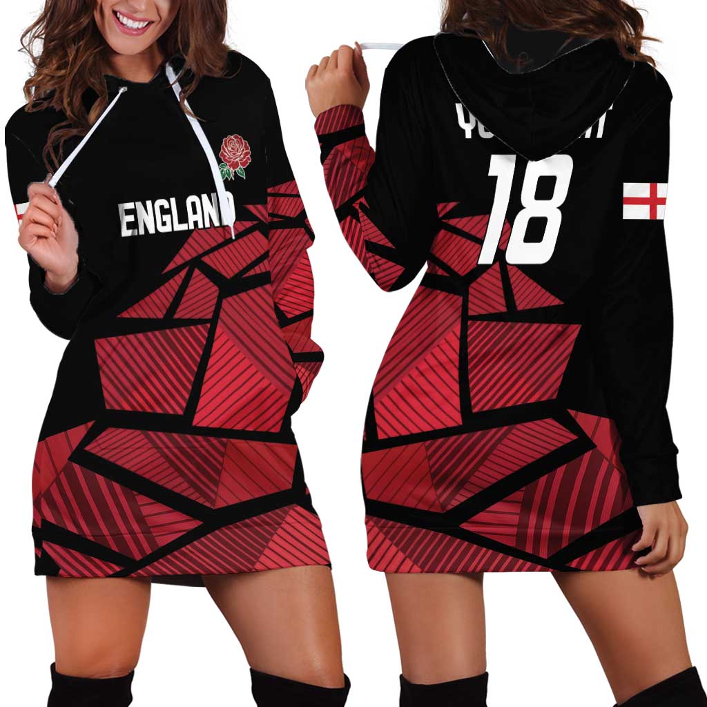 England Rugby Custom Hoodie Dress Red Roses Go Champion LT18