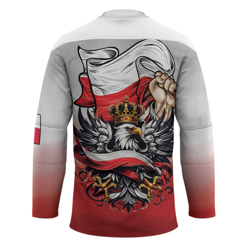 Poland Independence Day Hockey Jersey Polska White Eagle and Flag Style LT19