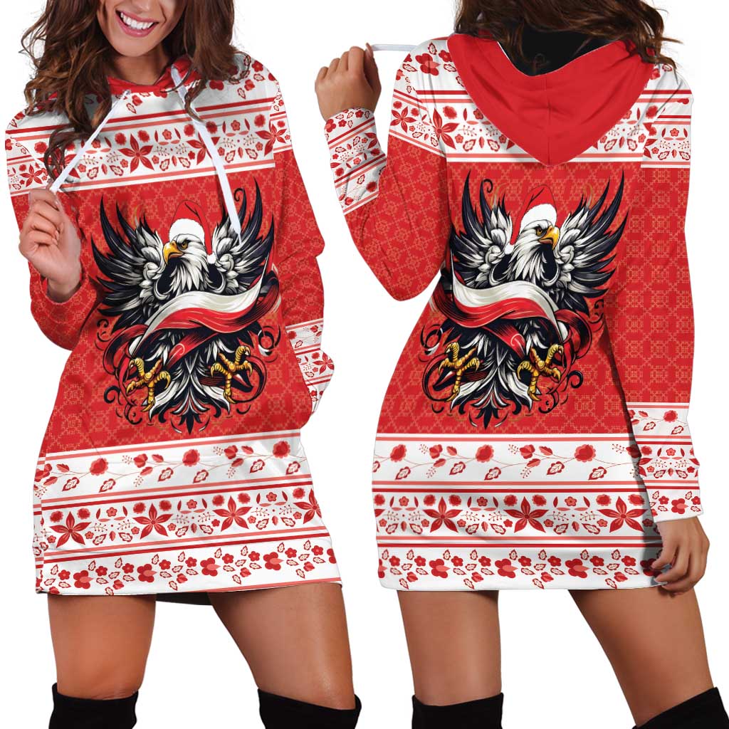 Poland Christmas Hoodie Dress Polish Eagle with Flag Style LT19