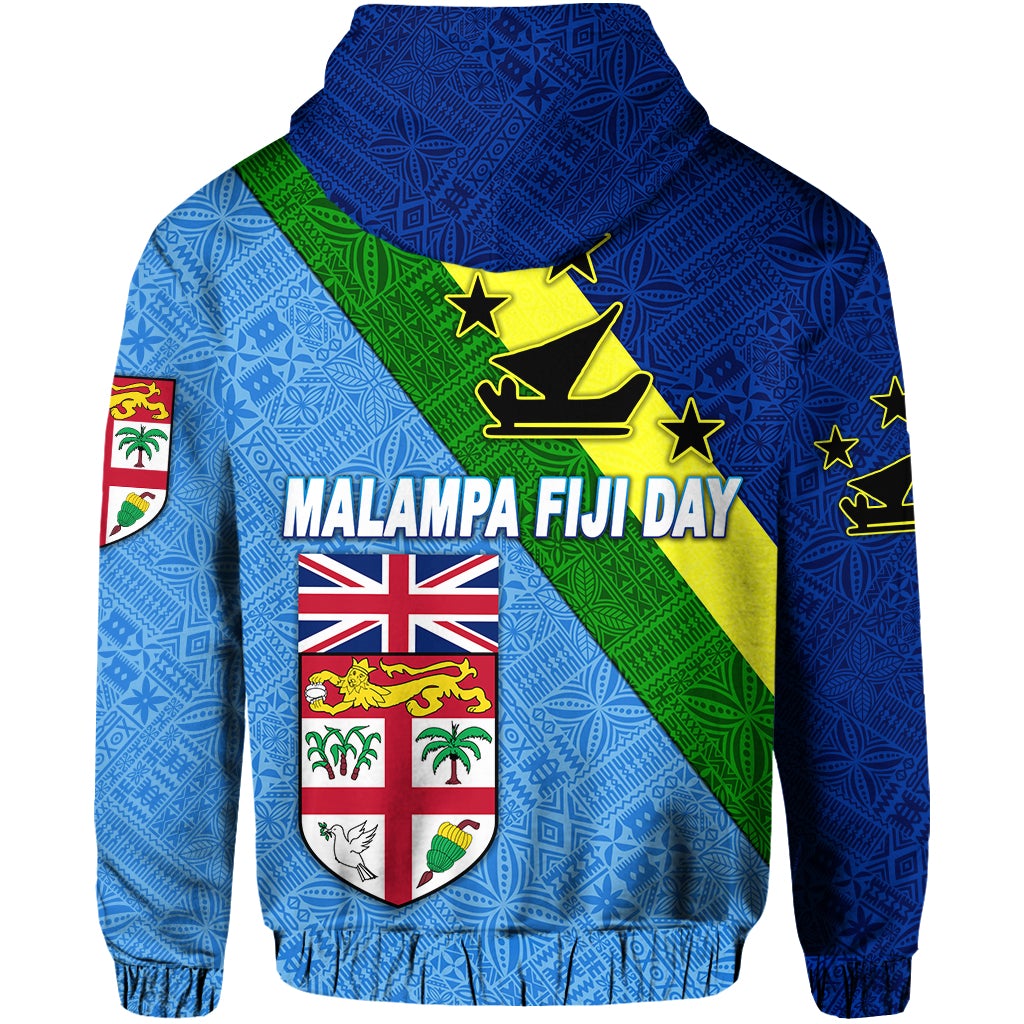Custom Vanuatu Malampa And Fiji Day Zip Hoodie Simple Style LT8