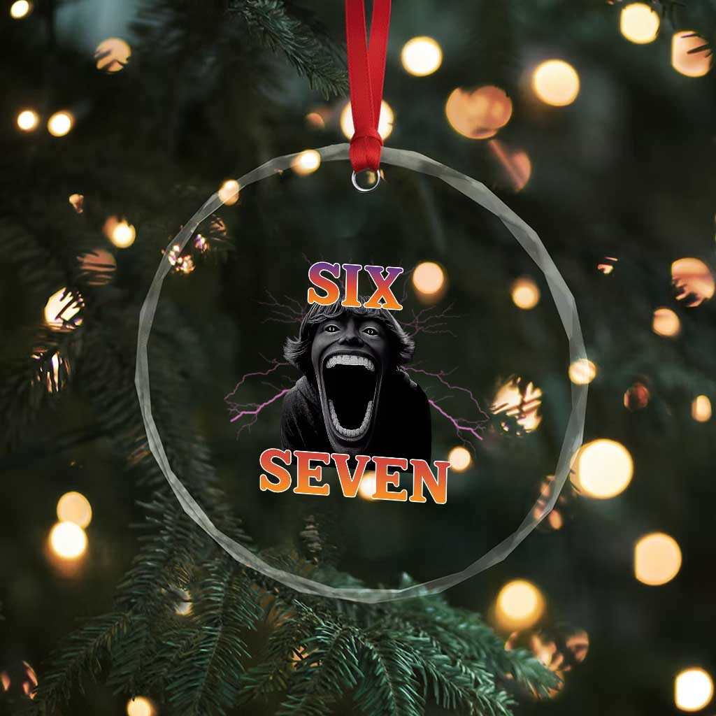 Mason 67 Kid Meme Crystal Glass Ornament Devil Edit Viral Six Seven Scream TS02
