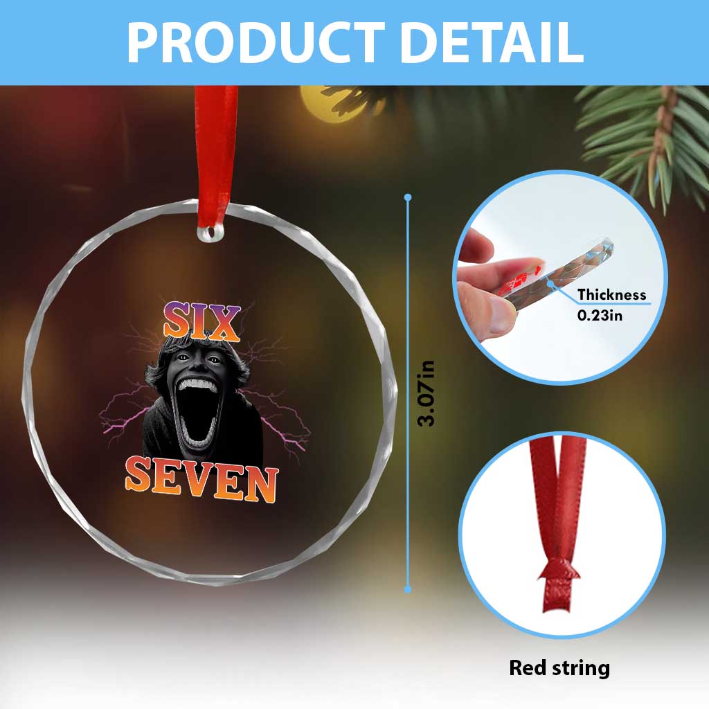 Mason 67 Kid Meme Crystal Glass Ornament Devil Edit Viral Six Seven Scream TS02