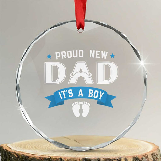 New Dad It's a Boy Crystal Glass Ornament Newborn Daddy Father Baby Boy Son TS10