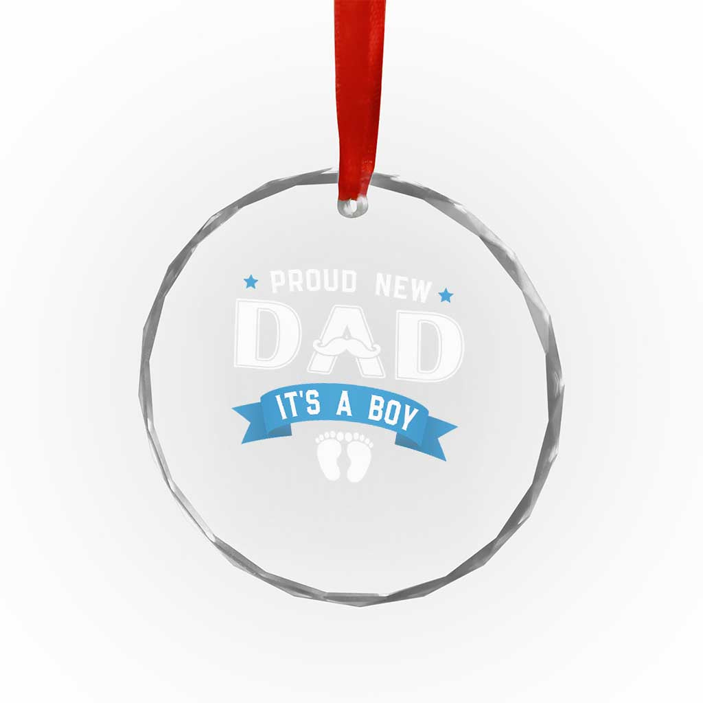 New Dad It's a Boy Crystal Glass Ornament Newborn Daddy Father Baby Boy Son TS10