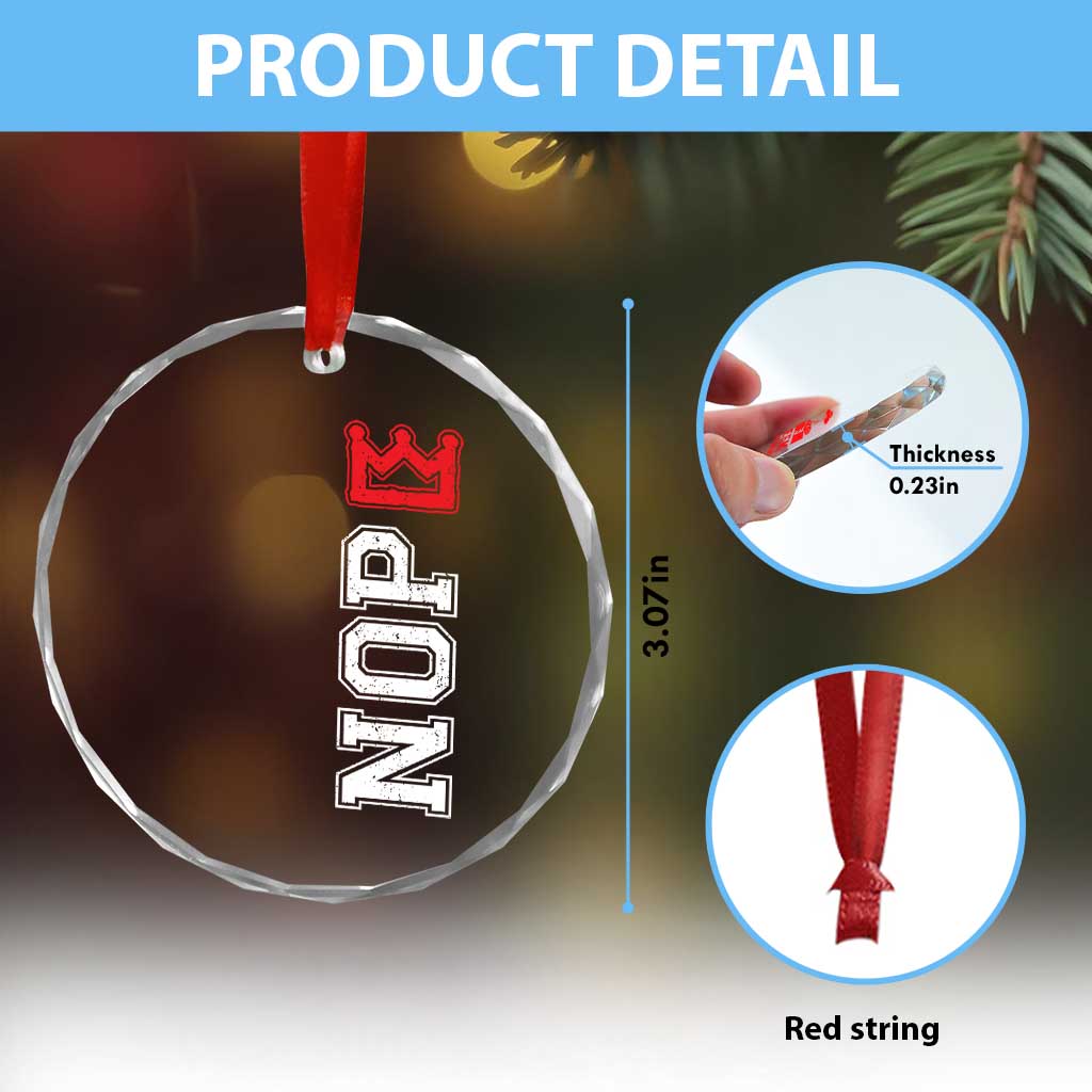 No Kings Crystal Glass Ornament In America Protest TS10