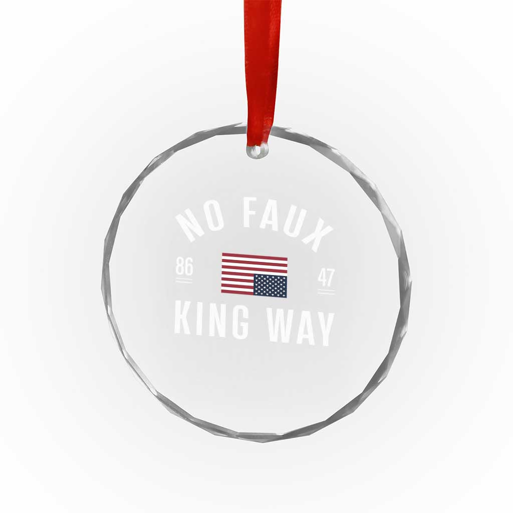 No Kings in America Crystal Glass Ornament US Flag Upside Down TS10