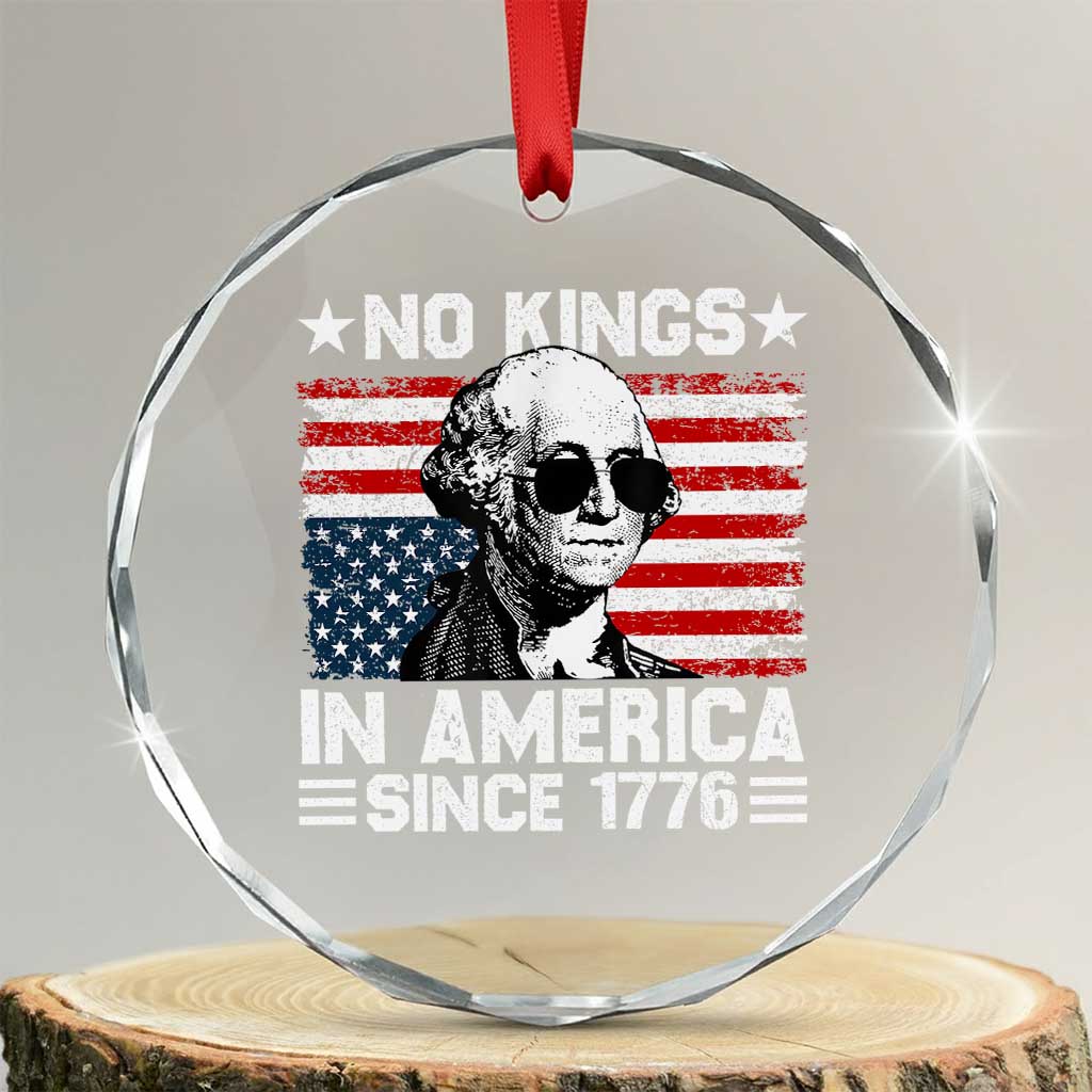 No Kings In America Since 1776 Crystal Glass Ornament George Washington US Flag Upside Down TS10