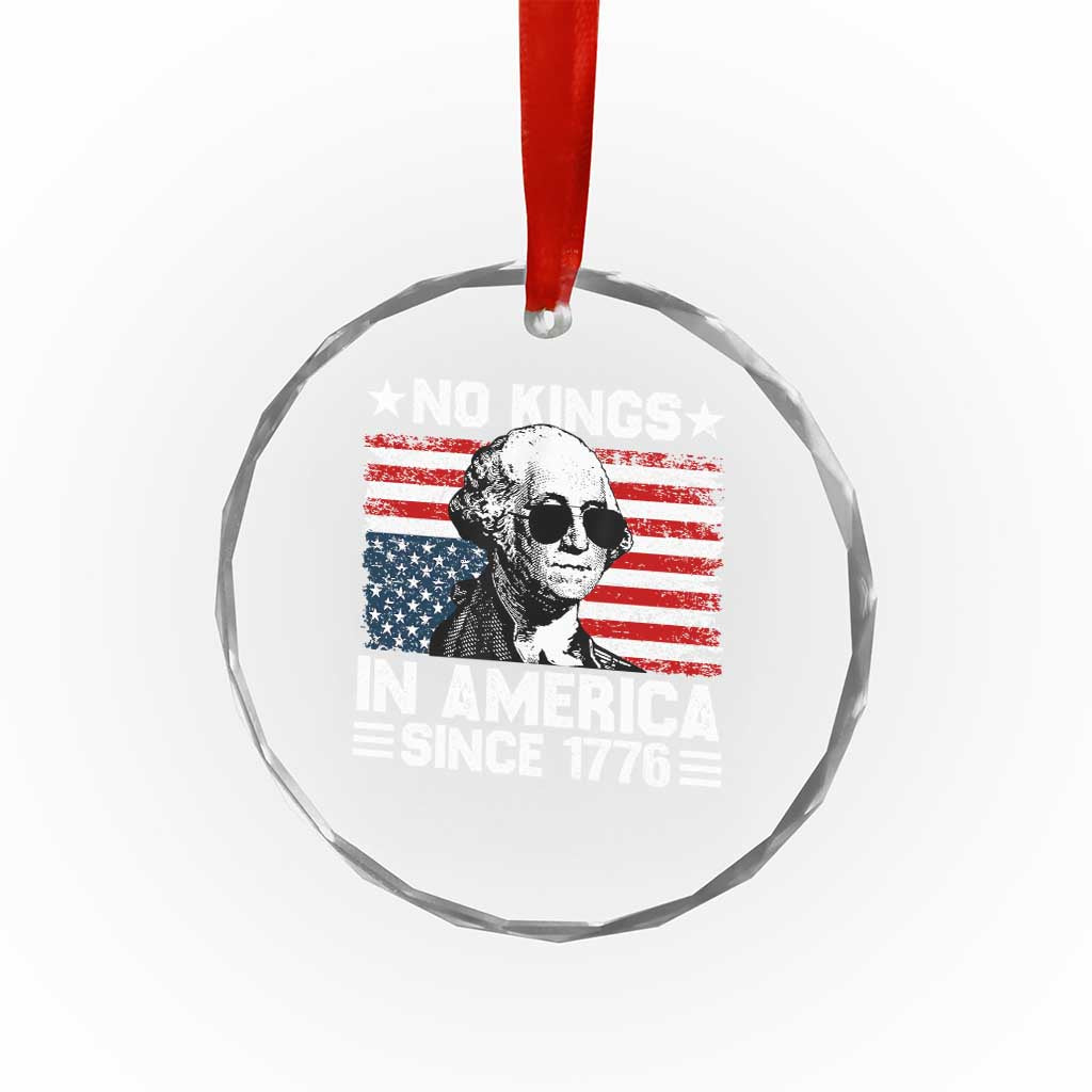 No Kings In America Since 1776 Crystal Glass Ornament George Washington US Flag Upside Down TS10