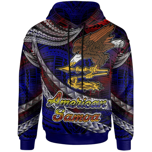 American Samoa Hoodie Custom American Samoa Eagle With Polynesian Patterns Hoodie LT10
