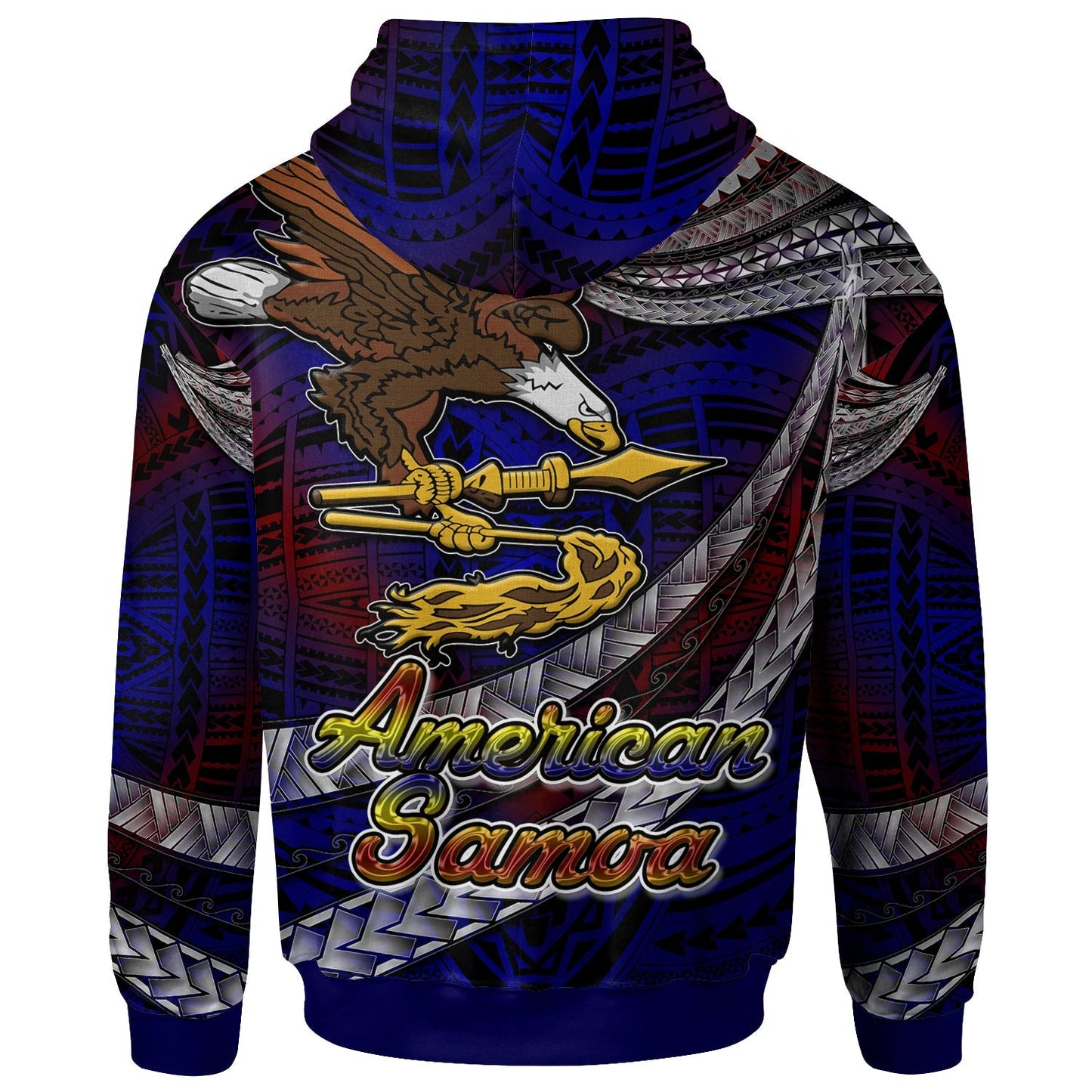 American Samoa Hoodie Custom American Samoa Eagle With Polynesian Patterns Hoodie LT10