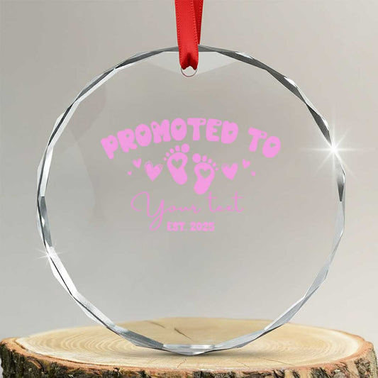 Personalized Gender Reveal Crystal Glass Ornament Custom Text Baby Girl Reveal Pink Family Matching TS10