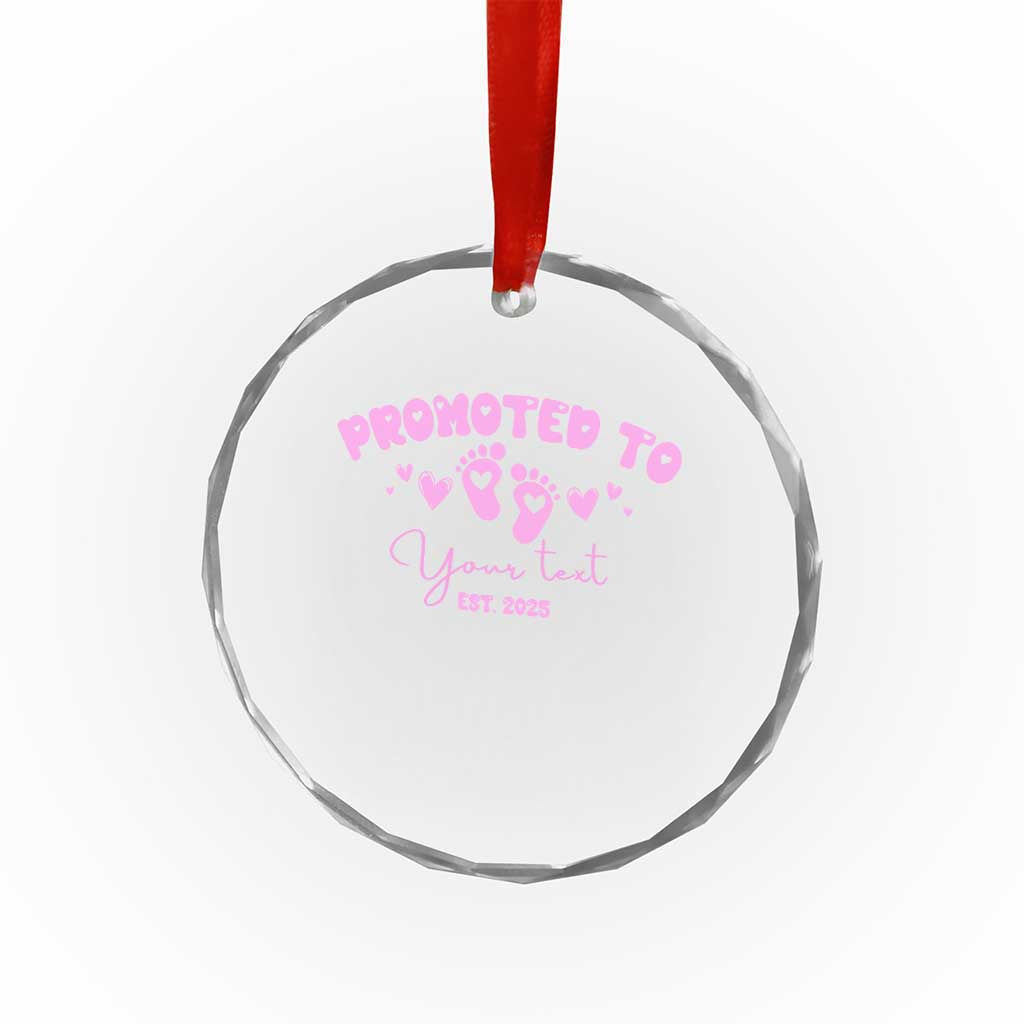 Personalized Gender Reveal Crystal Glass Ornament Custom Text Baby Girl Reveal Pink Family Matching TS10