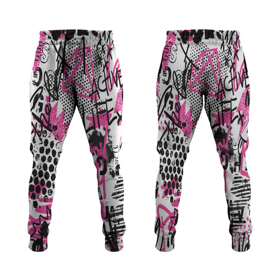 Pink Power Graffiti Jogger Pants Breast Cancer Awareness LT01