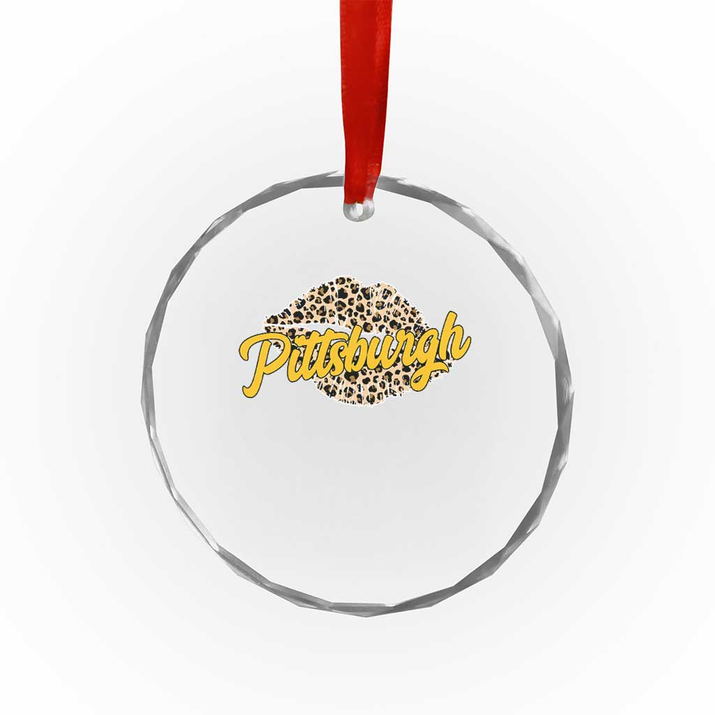 Pittsburgh Leopard Lips Crystal Glass Ornament Steel City Pride Woman Girl TS10
