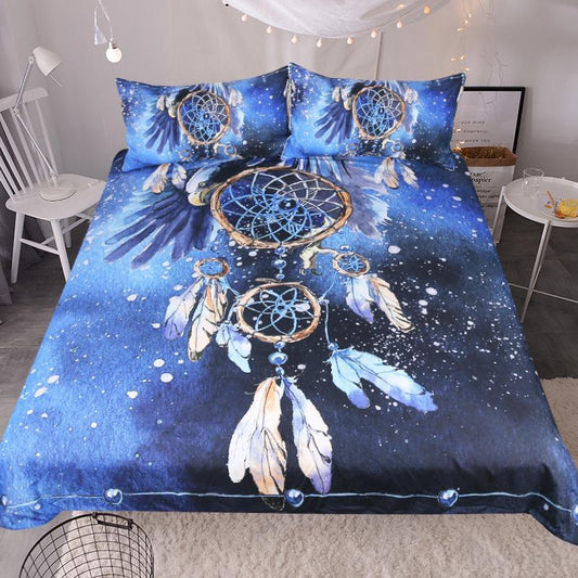 Native American 3D Blue Dreamcatcher Bedding Set LT10