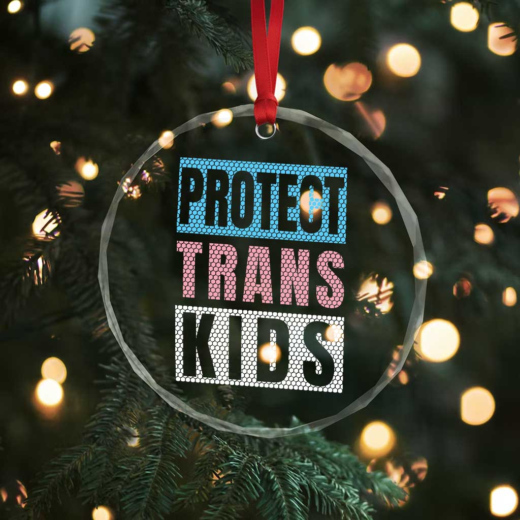 Protect Trans Kids Crystal Glass Ornament Transgender Pride Trans Rights Social Justice TS10