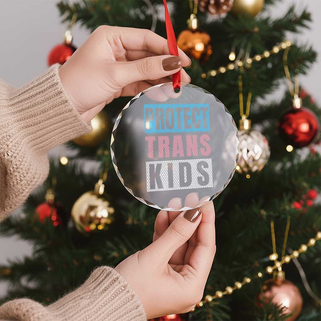 Protect Trans Kids Crystal Glass Ornament Transgender Pride Trans Rights Social Justice TS10