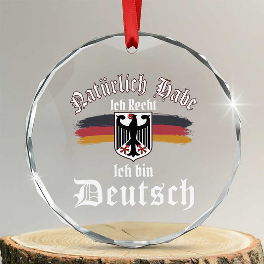 Proud Germany Crystal Glass Ornament Naturlich Bate Ich Recht Ich Bin Deutsch TS11
