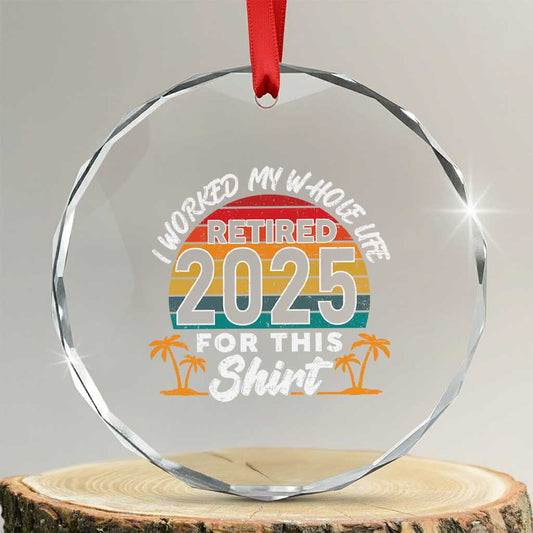 Retired 2025 Crystal Glass Ornament Retro Retirement Summer Vibes TS10