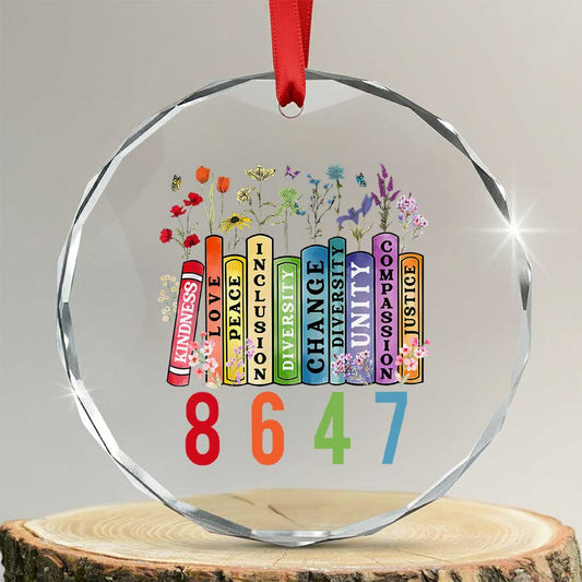 Retro 8647 Crystal Glass Ornament Equal Rights Book Flower Feminist Women Rights TS10