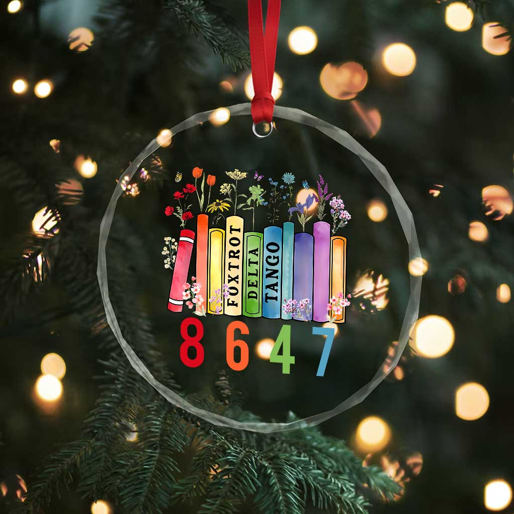 Retro 8647 Crystal Glass Ornament Foxtrots Delta Tangos Book Flower TS10