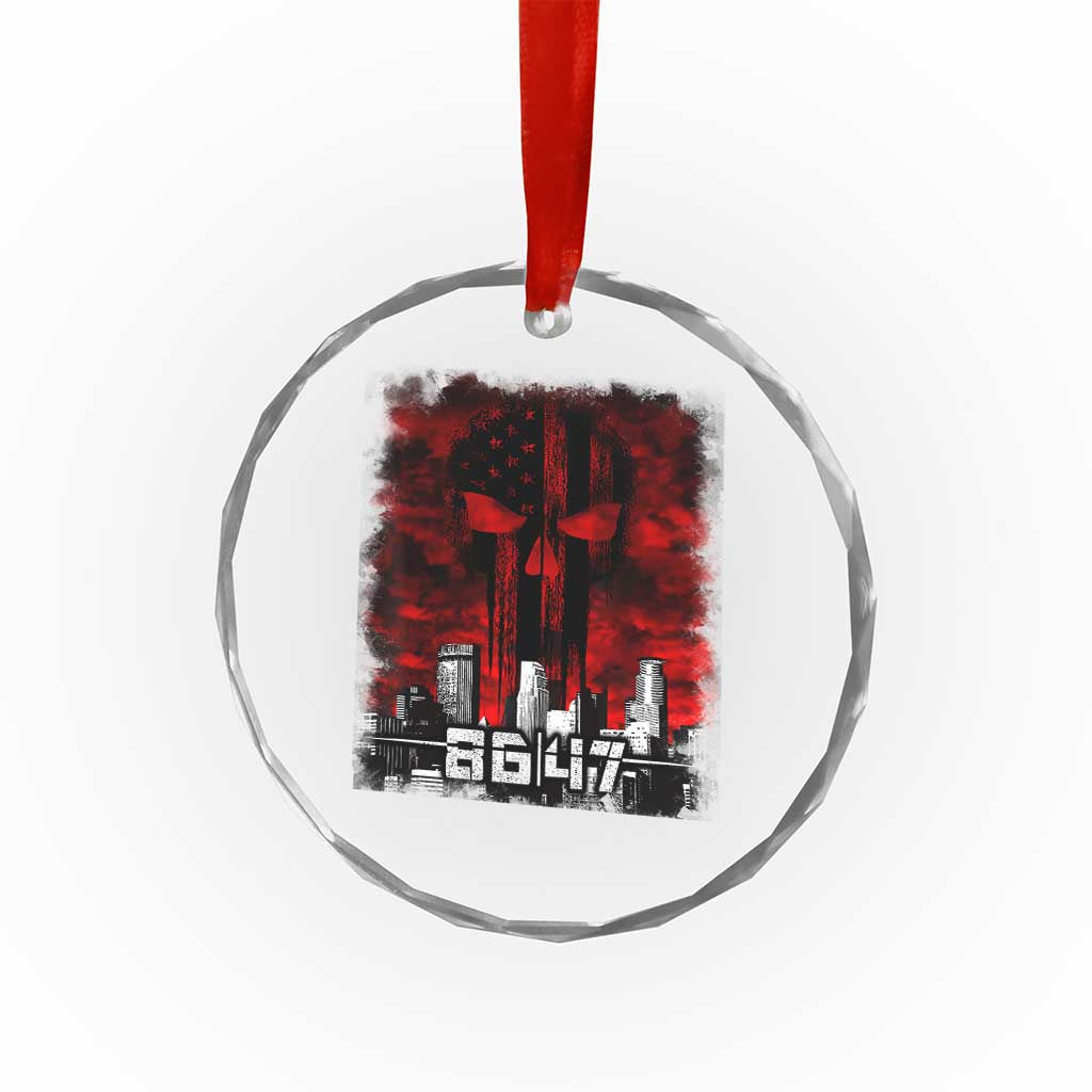 Retro 8647 Crystal Glass Ornament Vintage USA American Flag Skull TS10