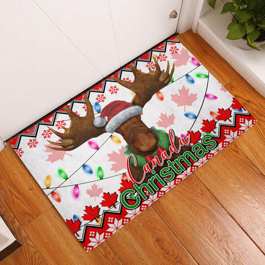 Christmas Moose Canada Door Mat Flag Style  LT6