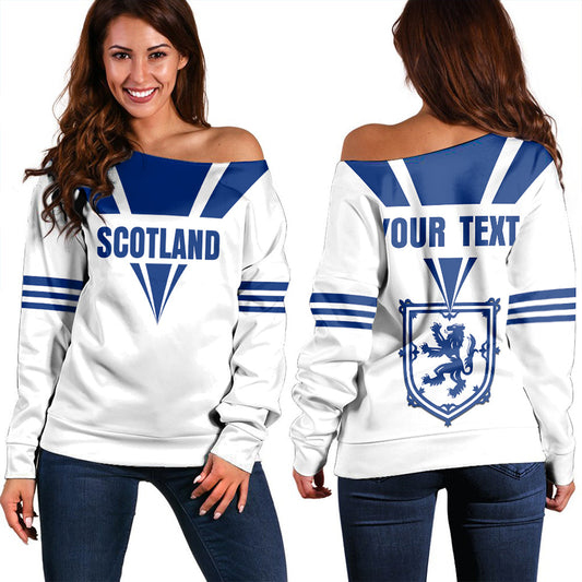 ( Custom Personalized ) Scotland Royal Blue Women Off Shoulder Sweater RLT12