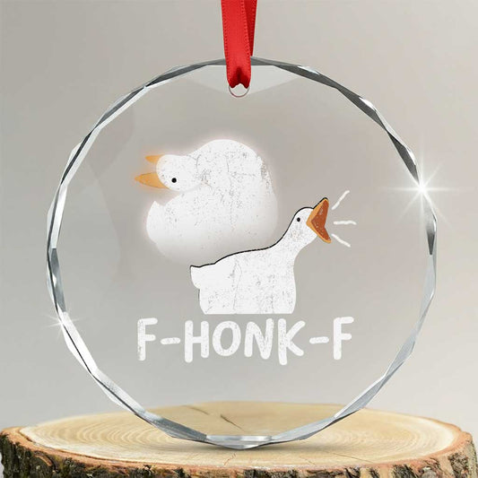 Silly Goose Meme Crystal Glass Ornament Retro F-Honk-F Funny Farm Animal TS10