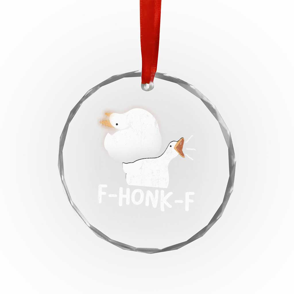 Silly Goose Meme Crystal Glass Ornament Retro F-Honk-F Funny Farm Animal TS10