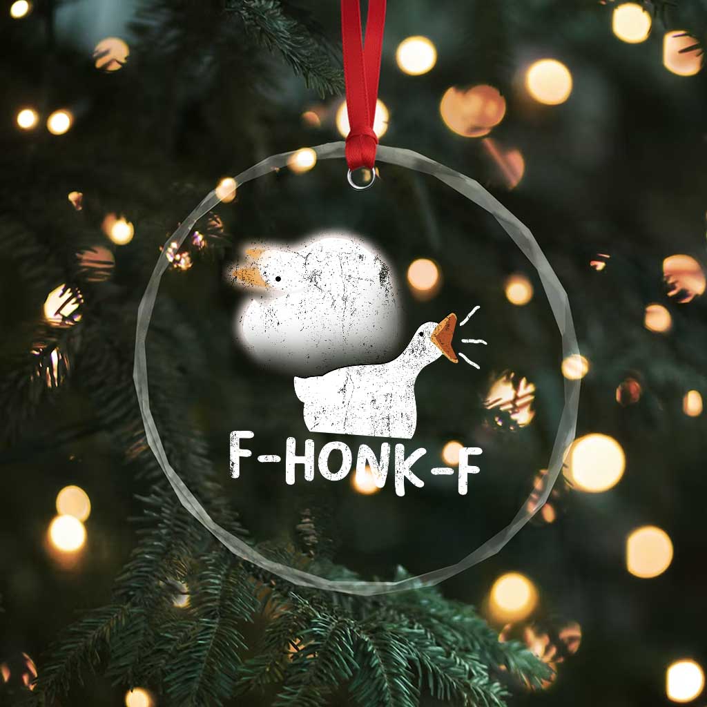 Silly Goose Meme Crystal Glass Ornament Retro F-Honk-F Funny Farm Animal TS10