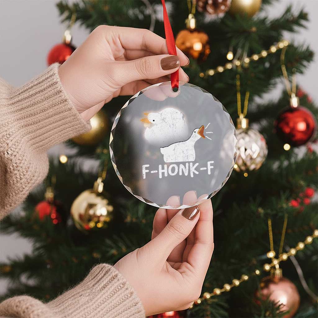 Silly Goose Meme Crystal Glass Ornament Retro F-Honk-F Funny Farm Animal TS10