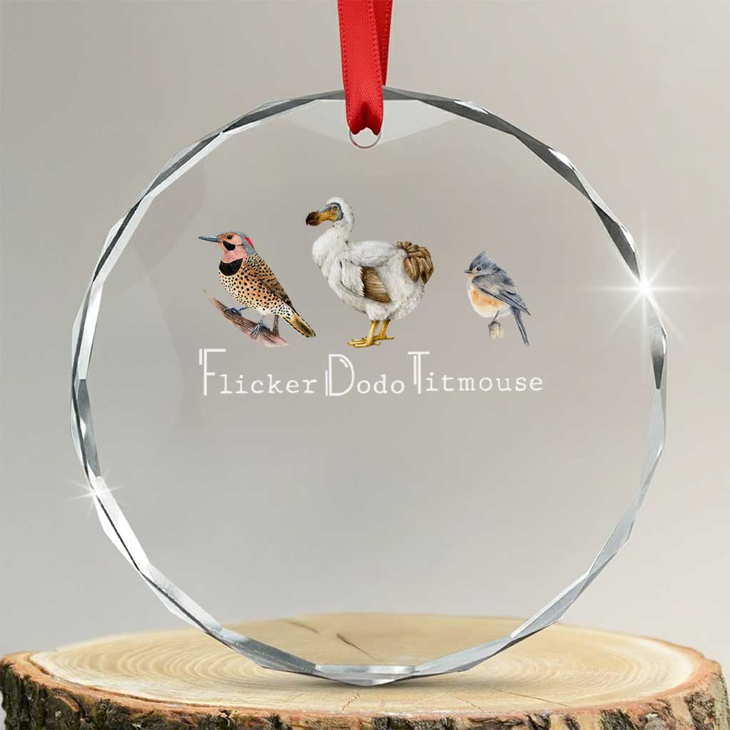 Subtle FDT Crystal Glass Ornament Flicker Dodo Titmouse Bird TS10