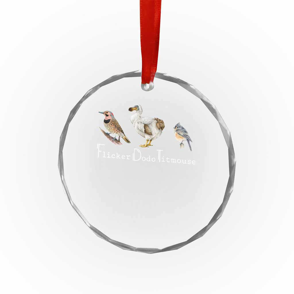 Subtle FDT Crystal Glass Ornament Flicker Dodo Titmouse Bird TS10