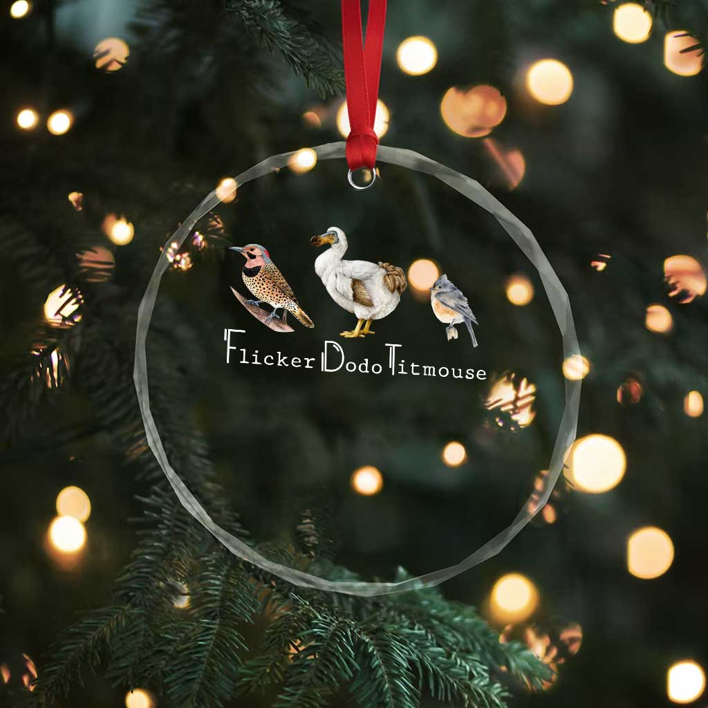 Subtle FDT Crystal Glass Ornament Flicker Dodo Titmouse Bird TS10