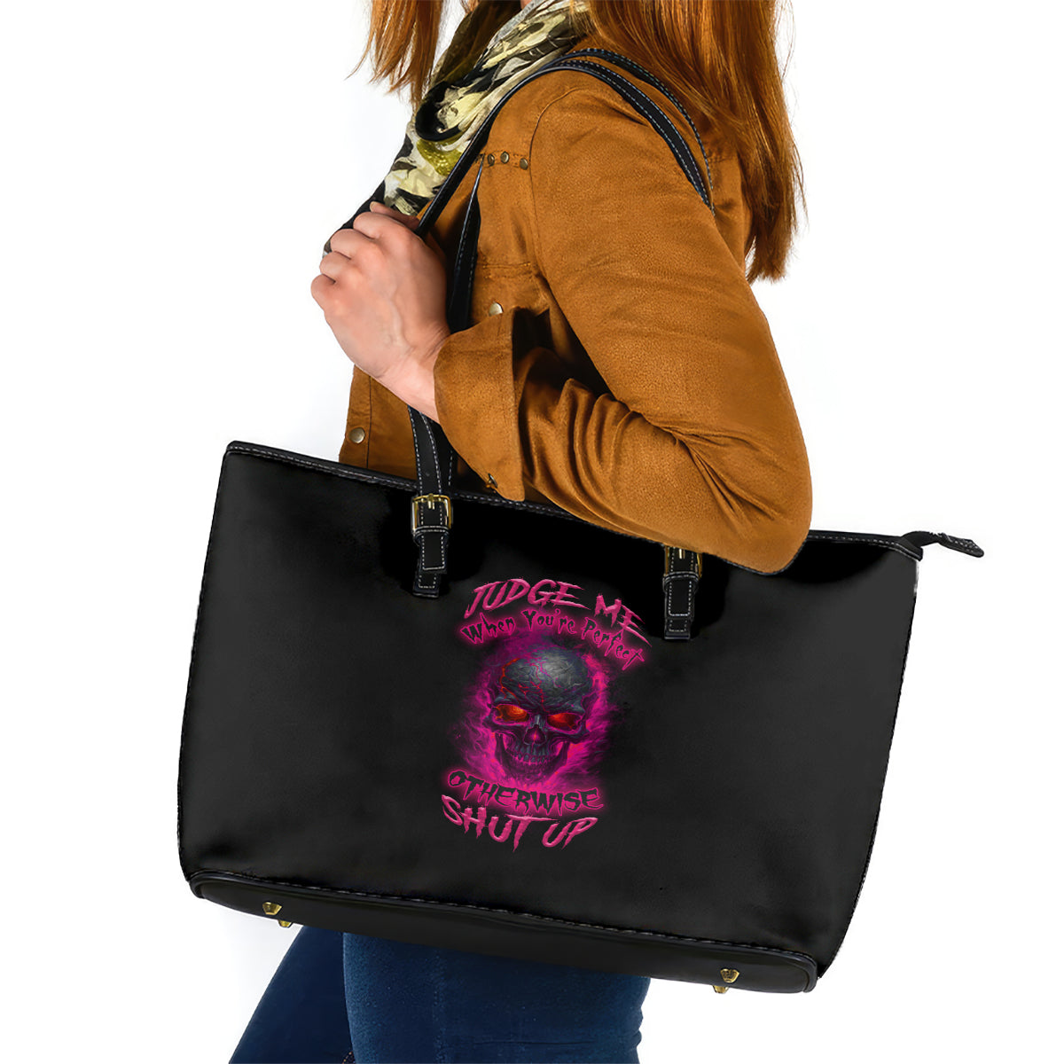 Judge Me When Yours Perfect Otherwise Shut Up Leather Tote Bag TS04