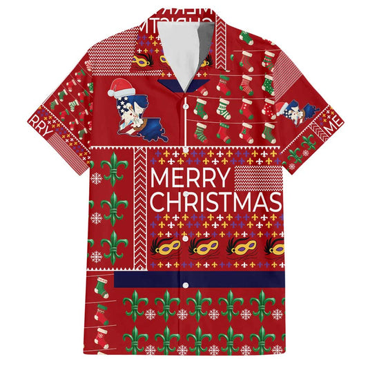 Louisiana Merry Christmas Hawaiian Shirt Xmas Holiday Patterns TS04