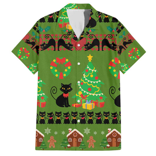 Love Black Cat Christmas Hawaiian Shirt Xmas Holiday Patterns TS04