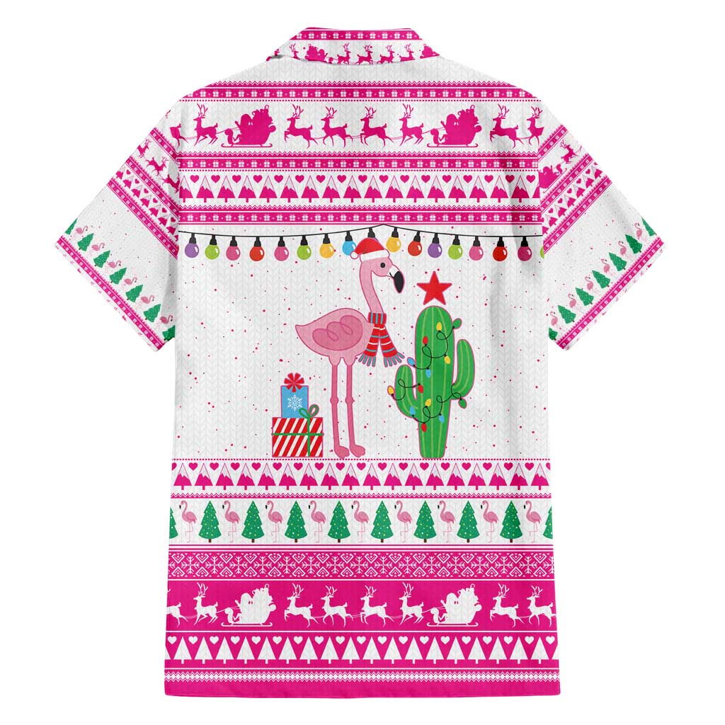 Pink Flamingo Christmas Hawaiian Shirt Xmas Holiday Patterns TS04
