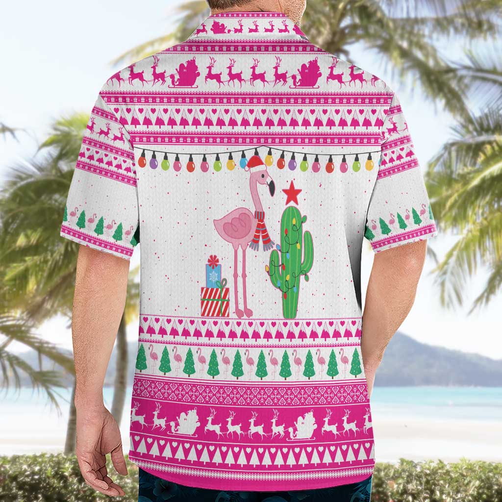 Pink Flamingo Christmas Hawaiian Shirt Xmas Holiday Patterns TS04