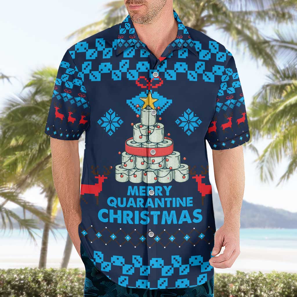 Merry Quarantine Christmas Hawaiian Shirt Xmas Holiday Patterns TS04
