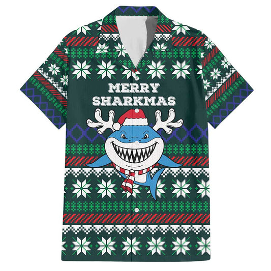Merry Sharkmas Christmas Hawaiian Shirt Xmas Holiday Patterns TS04
