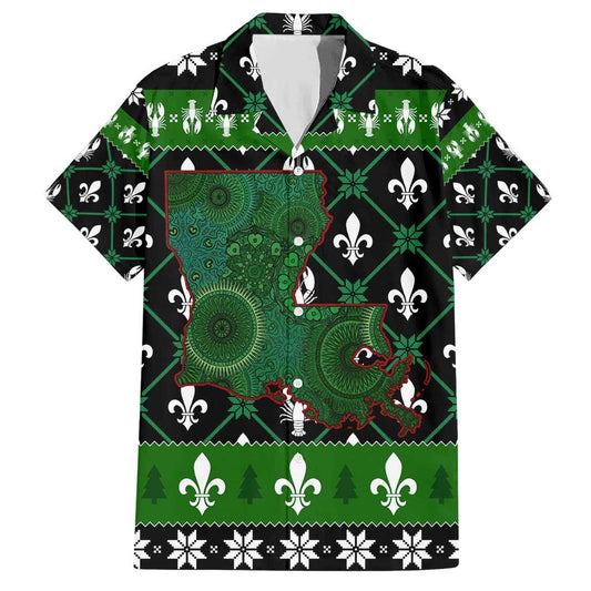 Louisiana USA Symbols Pattern Christmas Hawaiian Shirt Xmas Holiday Patterns TS04