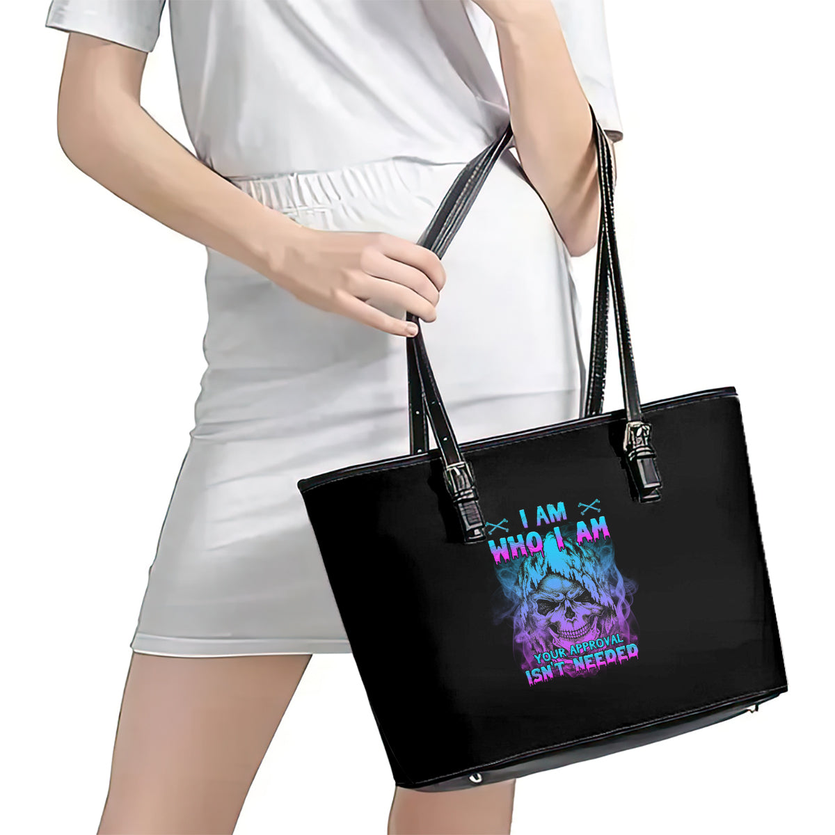I Am Who I Am Your Approval Isn't Needed Leather Tote Bag TS04